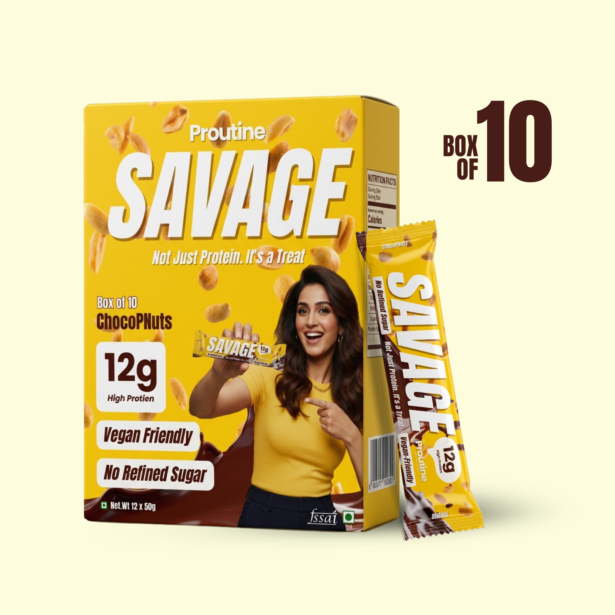 SAVAGE 12g-Protein Chocolate - Starter's Pack of 10