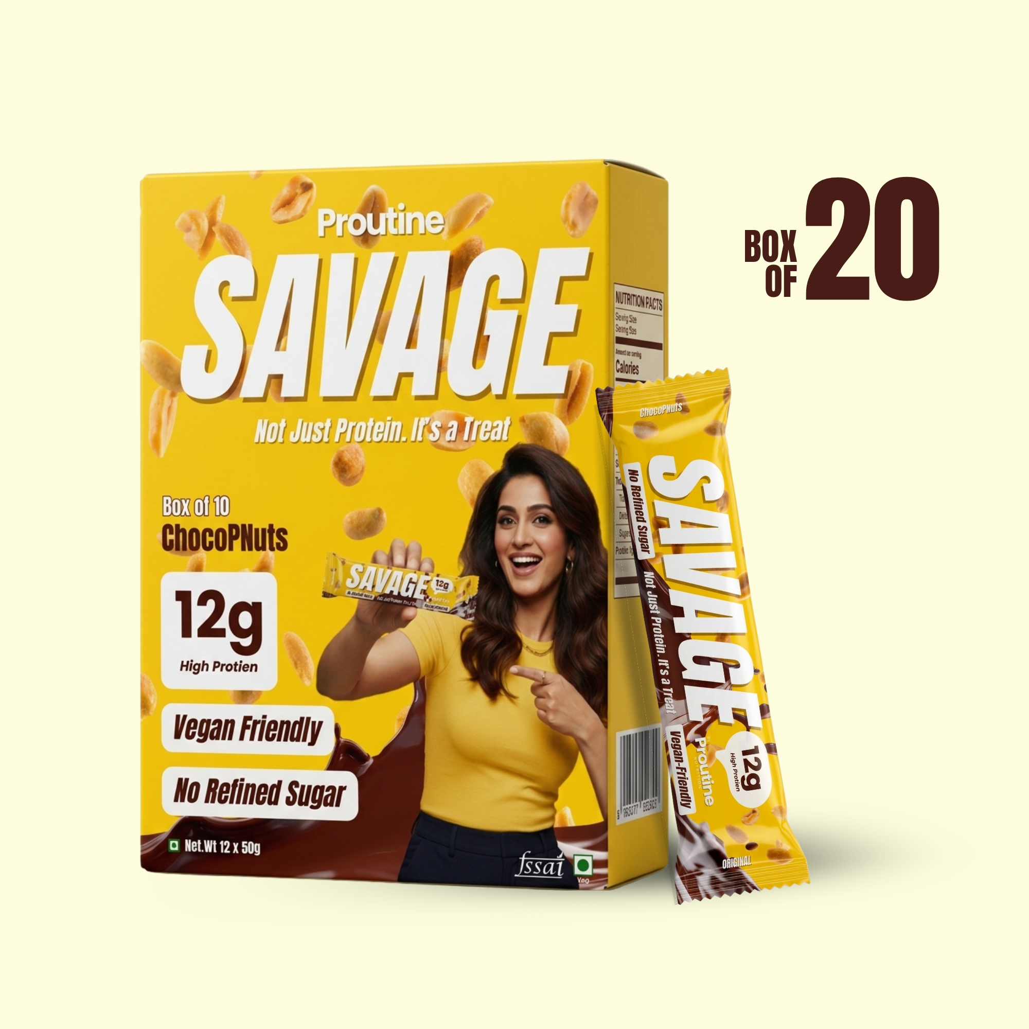 SAVAGE 12g-Protein Chocolate - Beast's Pack of 20