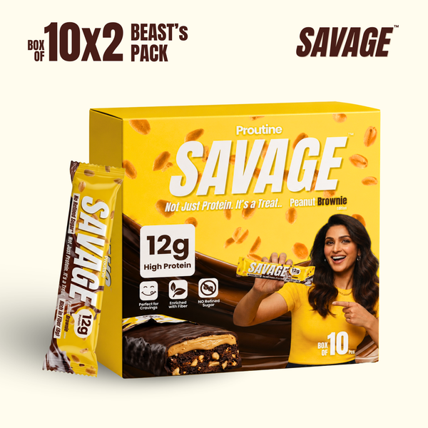 Proutine SAVAGE Peanut Brownie protein chocolate bar with 12g protein Beast Pack