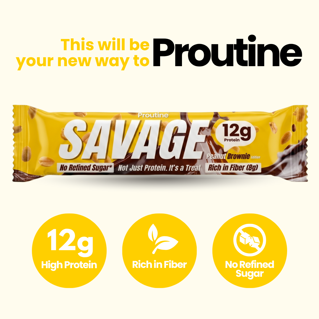 SAVAGE Peanut Brownie protein chocolate bar with 12g protein